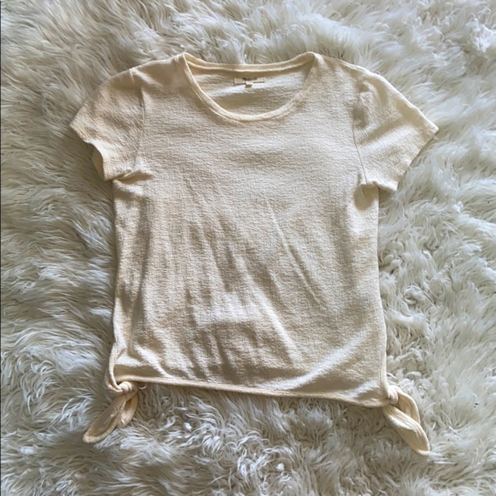 Cream colored side tie blouse